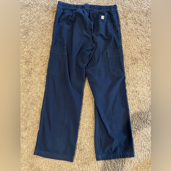 Carhartt Scrub Pants Men’s Small Navy Ripstop Cargo Boot Cut Utility - Picture 8 of 8